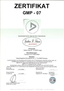 GMP Zertifikat aus 2004